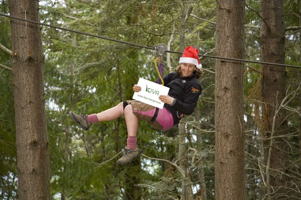  A Christmas-zipper flying high above Queenstown